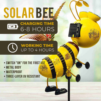 Bee with Solar Light Eyes and Rotating Wings
