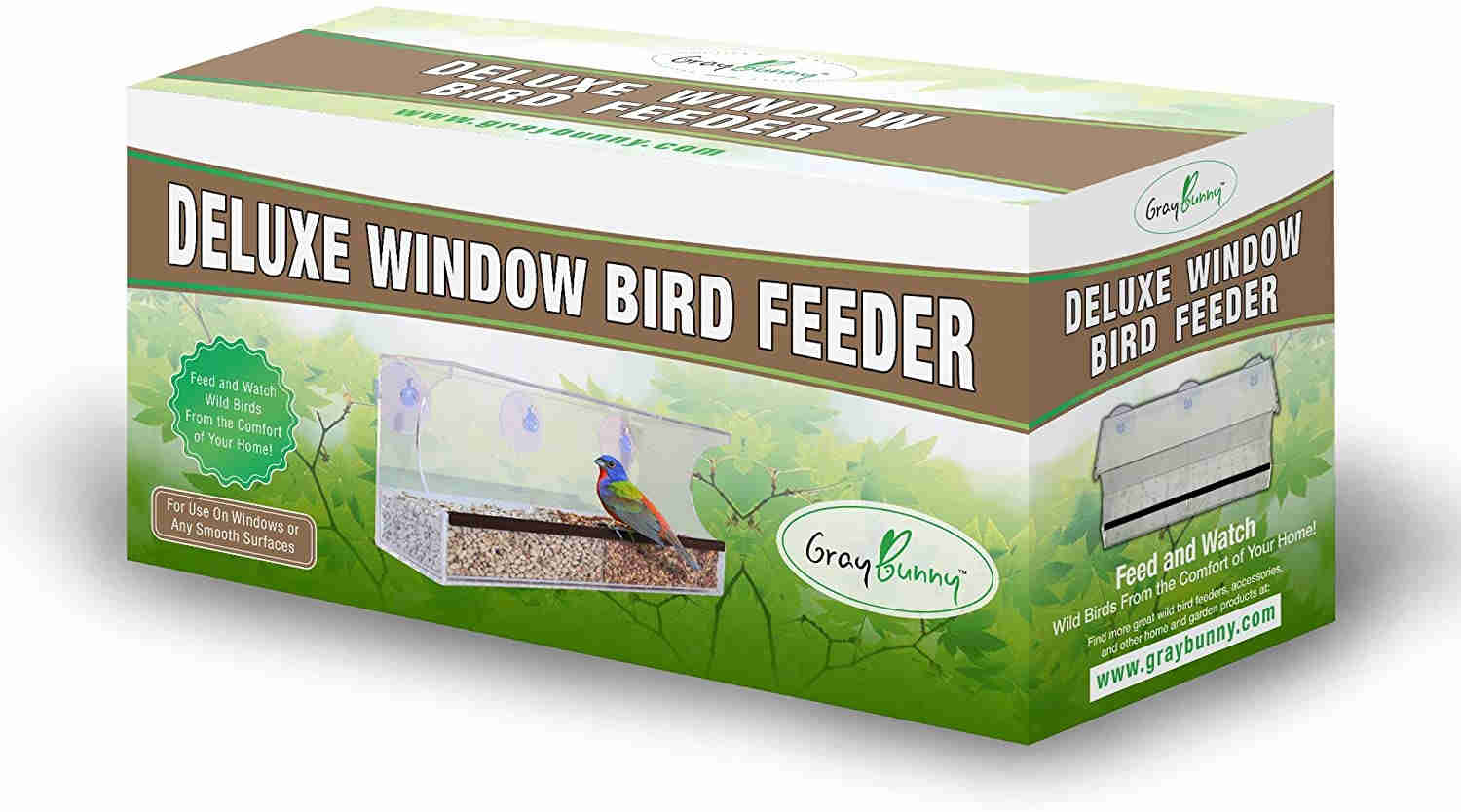 Window Bird Feeder with Strong Suction Cups and Seed Tray