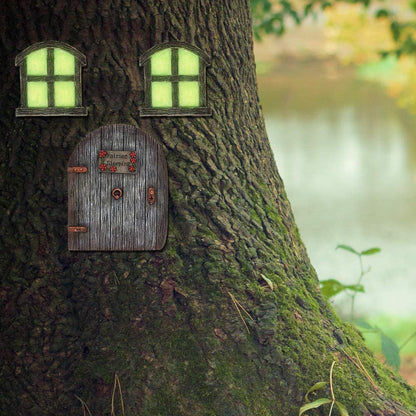 Miniature Fairy Gnome Home Window and Door