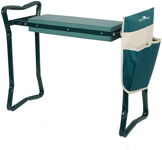 Garden Kneeler and Seat Heavy Duty Gardening Bench for Kneeling and Sitting Folding Garden Stools with Tool Pouch and Kneeling Pad