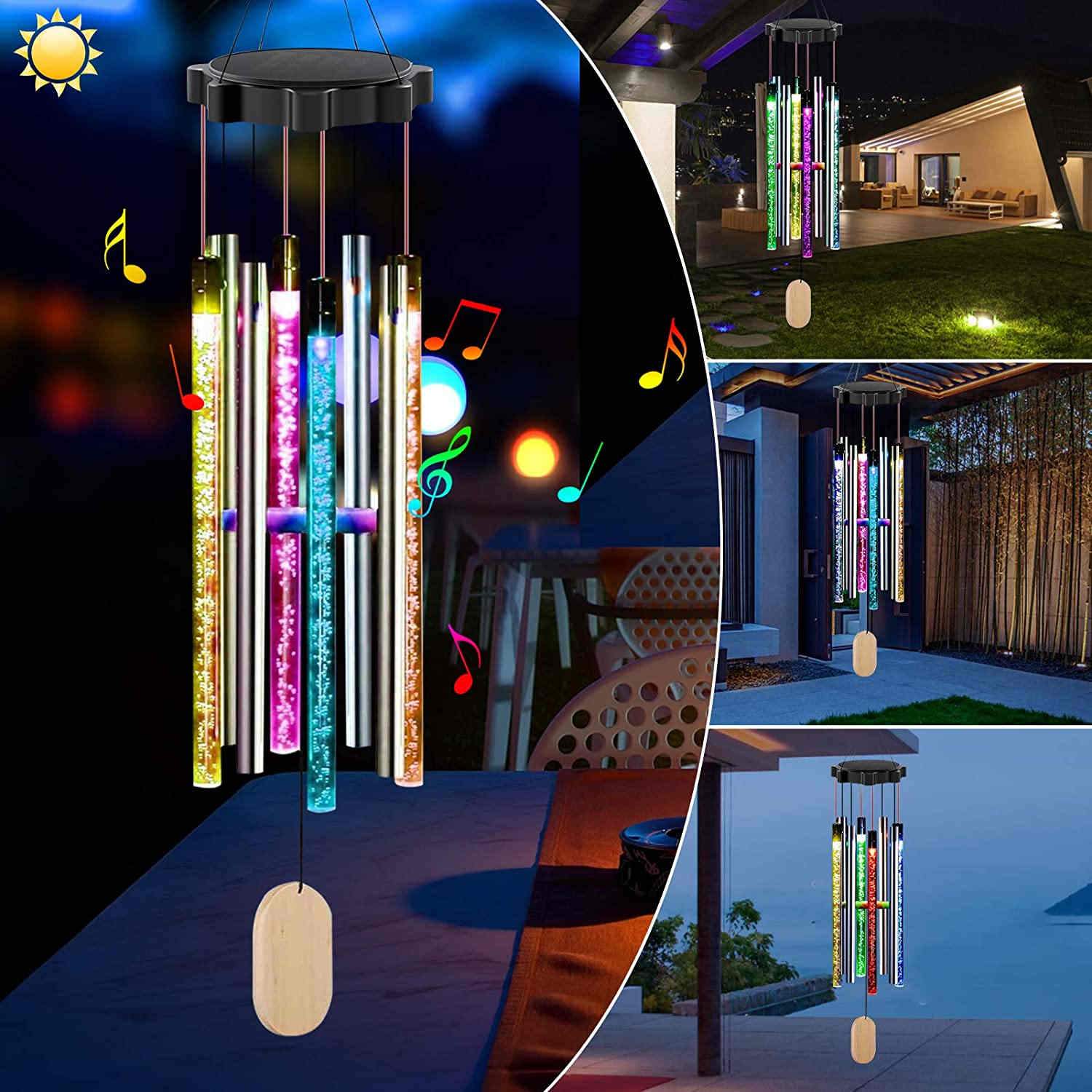 Solar Wind Chimes Changing Colors
